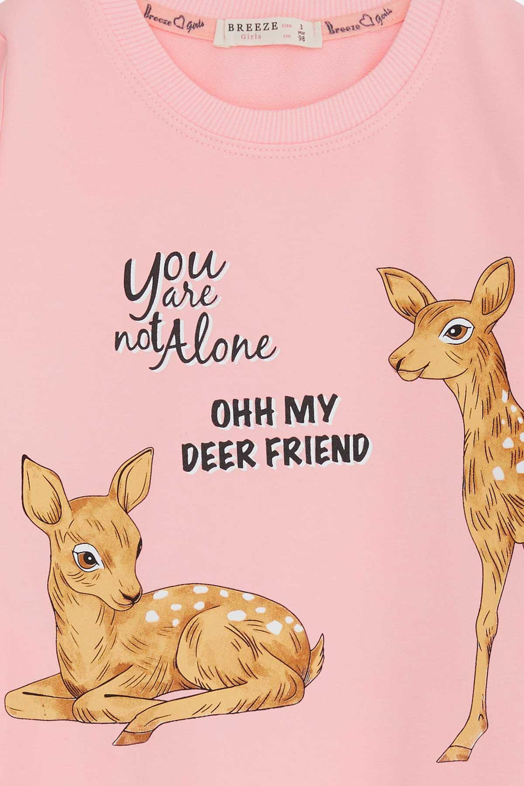 BRE Breeze Girl's Tunic with Deer Print 1.5-5 Years, Pink - Witten
