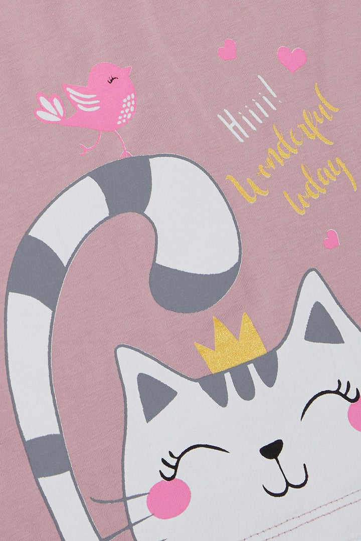 BRE Breeze Girl Child Tunic Dress Friendship Themed Princess Kitty Printed 1.5-5 Years, Rose Pink - Lugano
