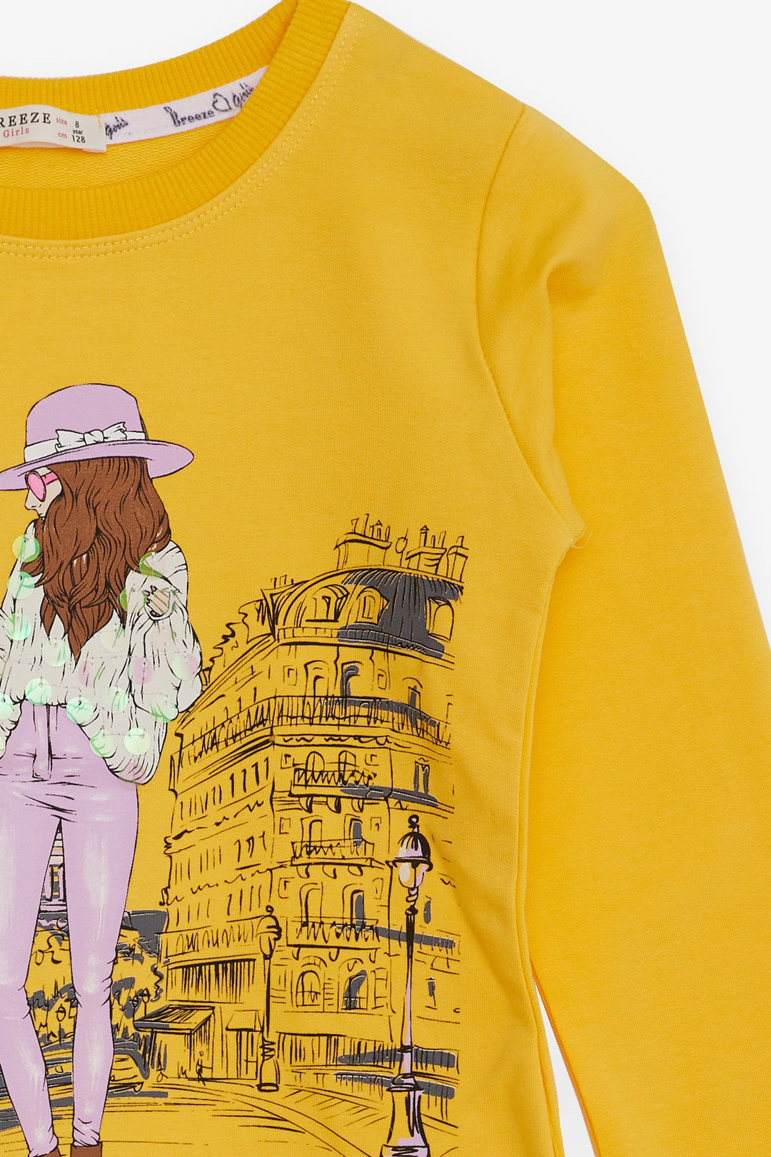 BRE Breeze Girl's Tunic with Sequins Printed for Girls 82 Years, Yellow - Marysville