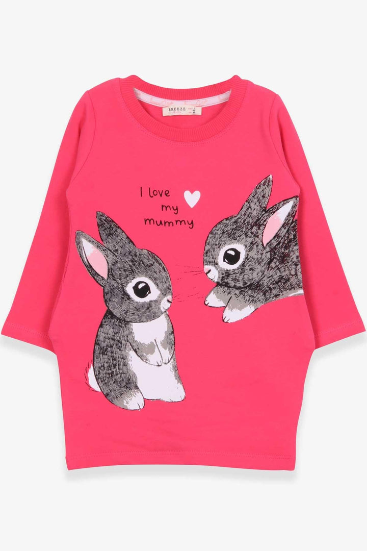 BRE Breeze Girl's Tunic with Rabbit Pattern 1.5-5 Years, Pink - Pomigliano d’Arco