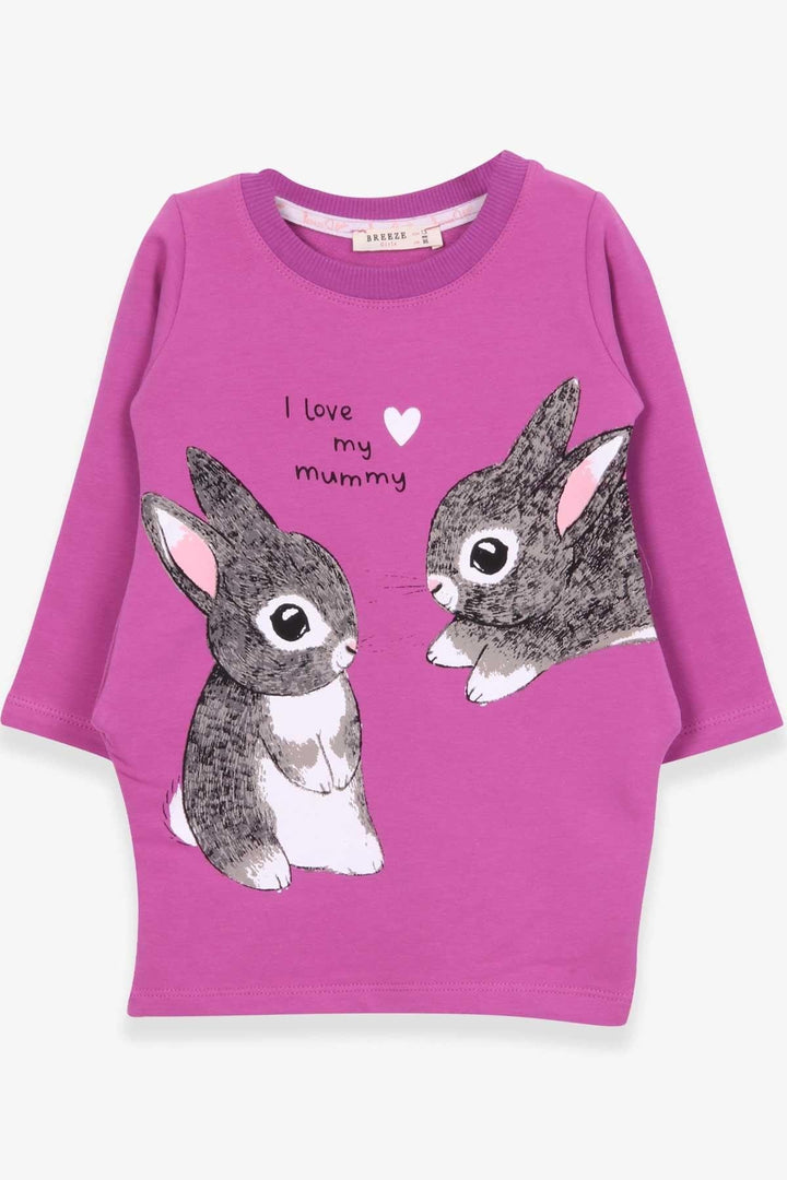 BRE Breeze Girl's Tunic with Rabbit Pattern 1.5-5 Years, Lilac - Wimbledon