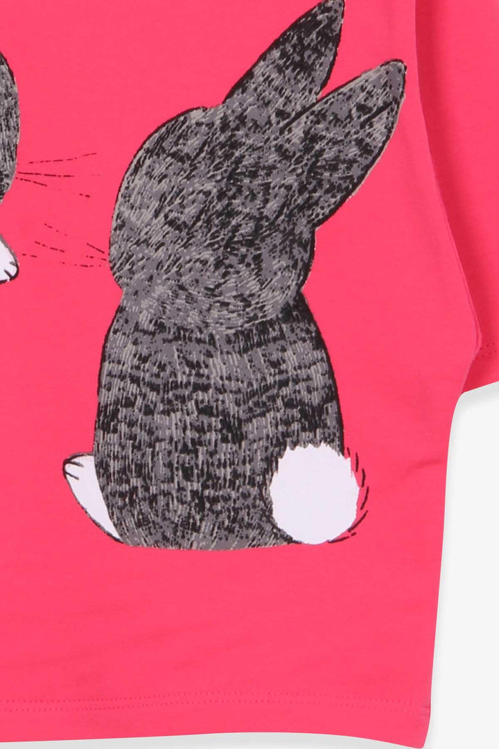 BRE Breeze Girl's Tunic with Rabbit Pattern 1.5-5 Years, Pink - Pomigliano d’Arco