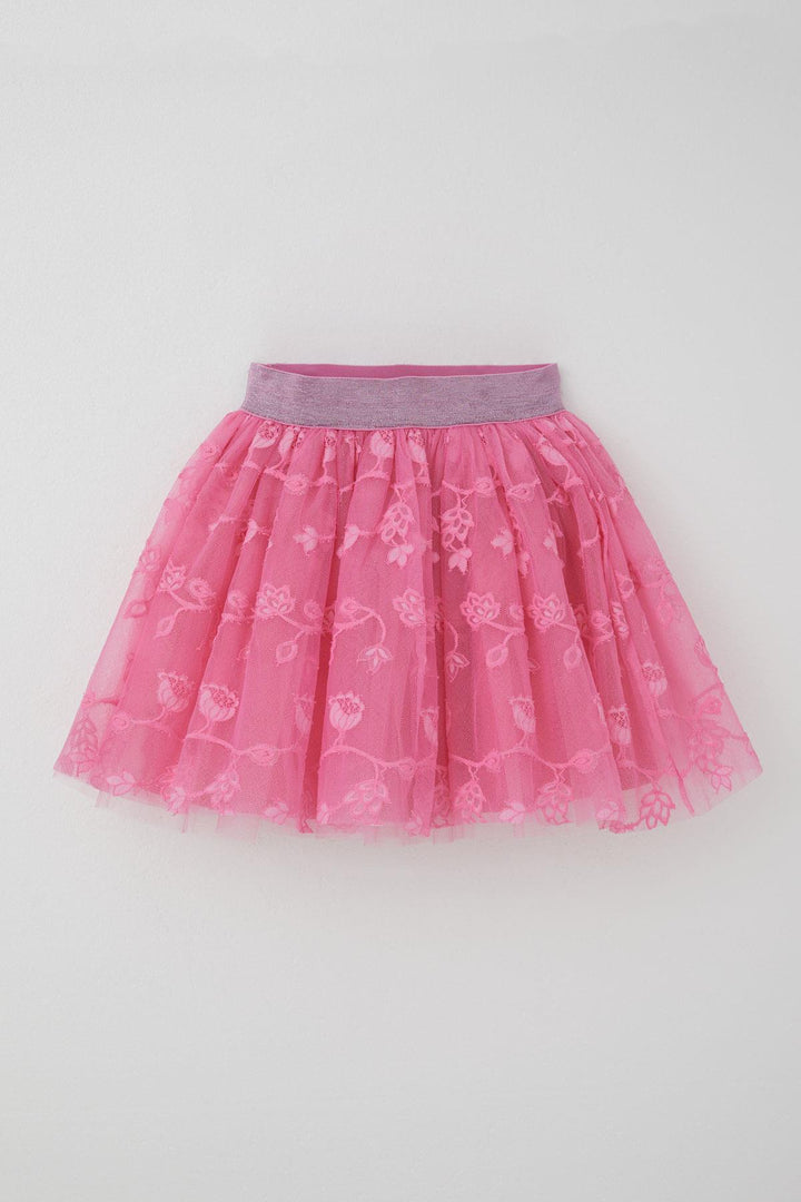 BRE Breeze Girl's Tutu Skirt with Flower Embroidery Elastic Waistband Glittery 50 Years, Pink - Montréal