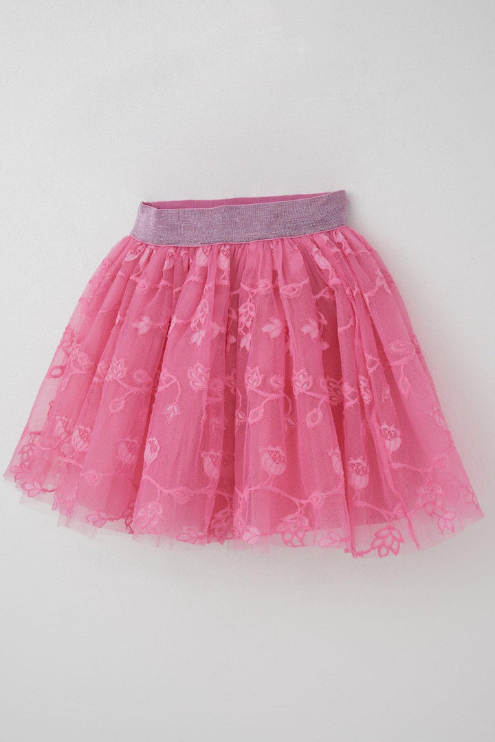 BRE Breeze Girl's Tutu Skirt with Flower Embroidery Elastic Waistband Glittery 50 Years, Pink - Montréal