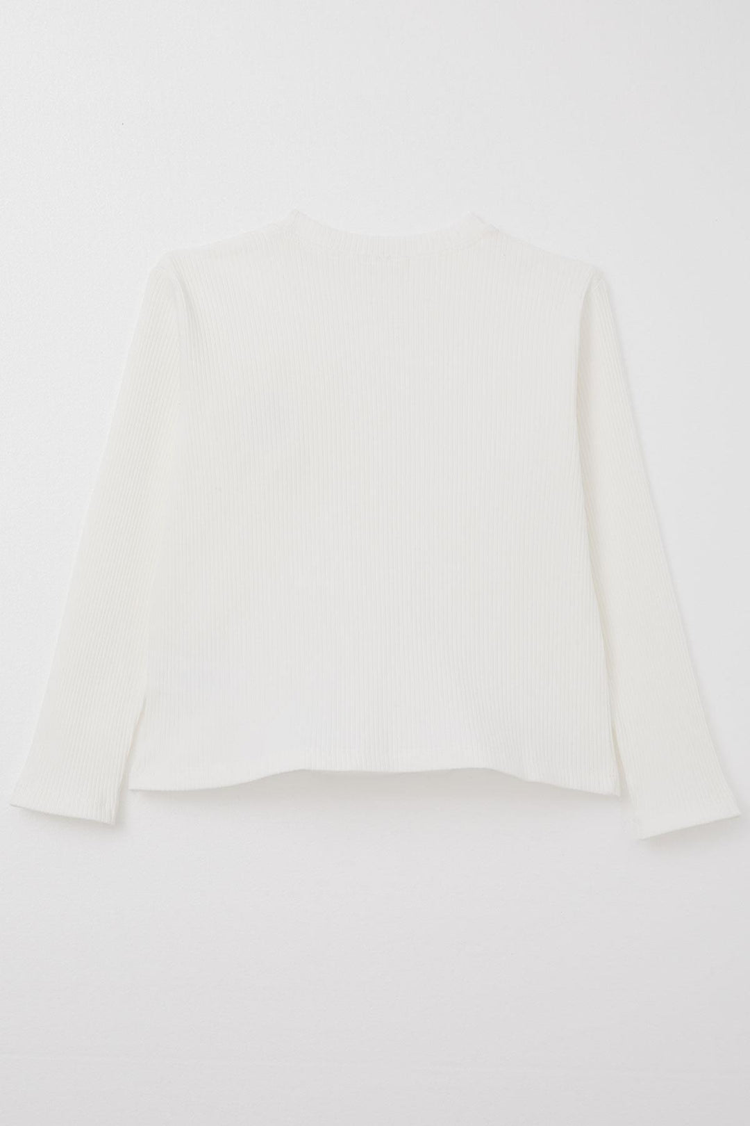 BRE Breeze Girl Child Long Sleeve Blouse with Flower Accessories, 84 Years, Ecru - Santa María Texmelucan