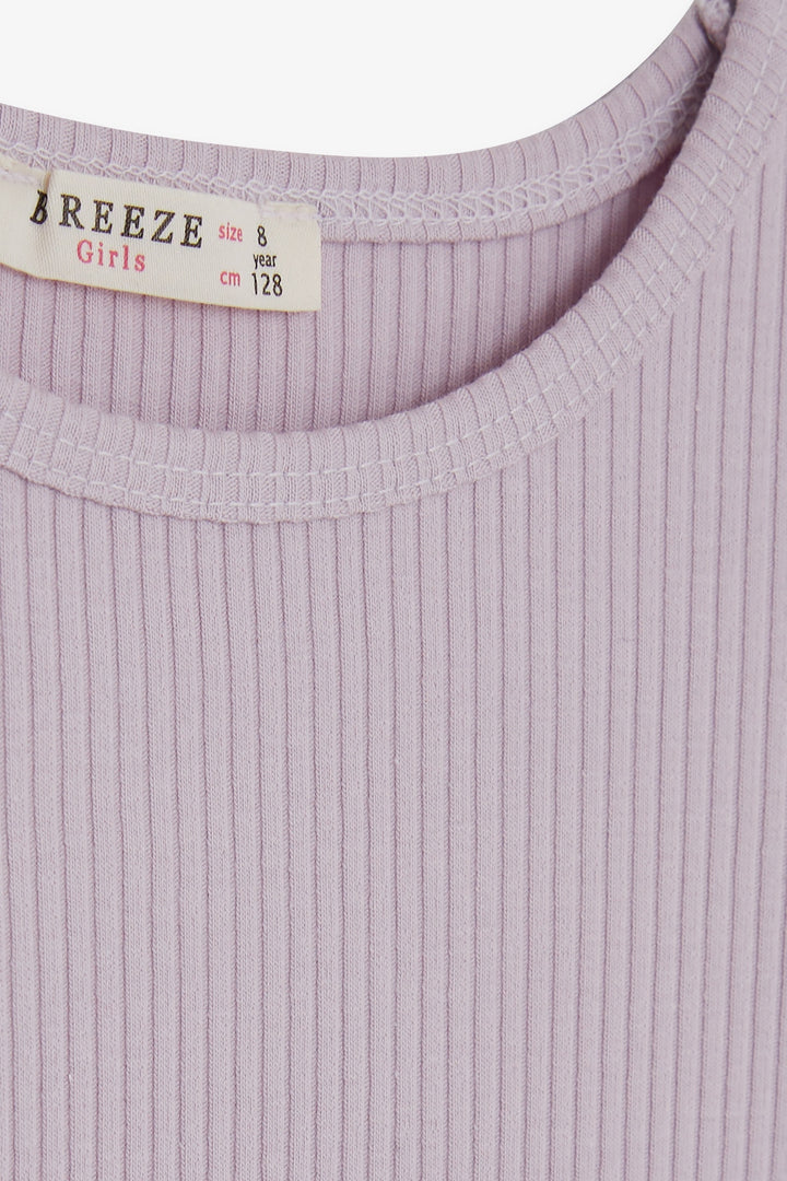 BRE Breeze Girl's Long Sleeve Frilly Blouse 84 Years, Light Lilac - Troyes