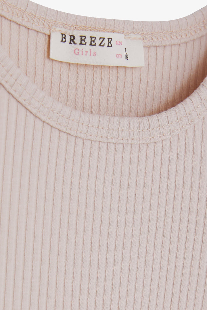 BRE Breeze Girl's Long Sleeve Blouse with Frills, 84 Years, Beige - Evere