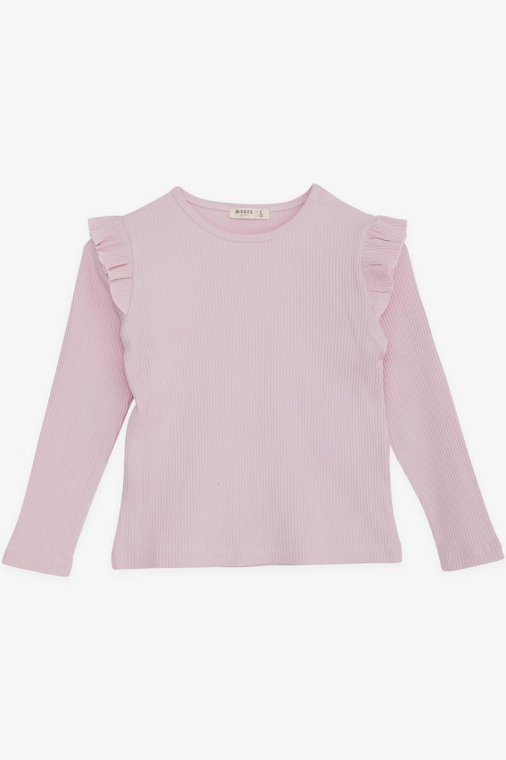 BRE Breeze Girl's Long Sleeve Frilly Blouse 84 Years, Pink - Bremerhaven