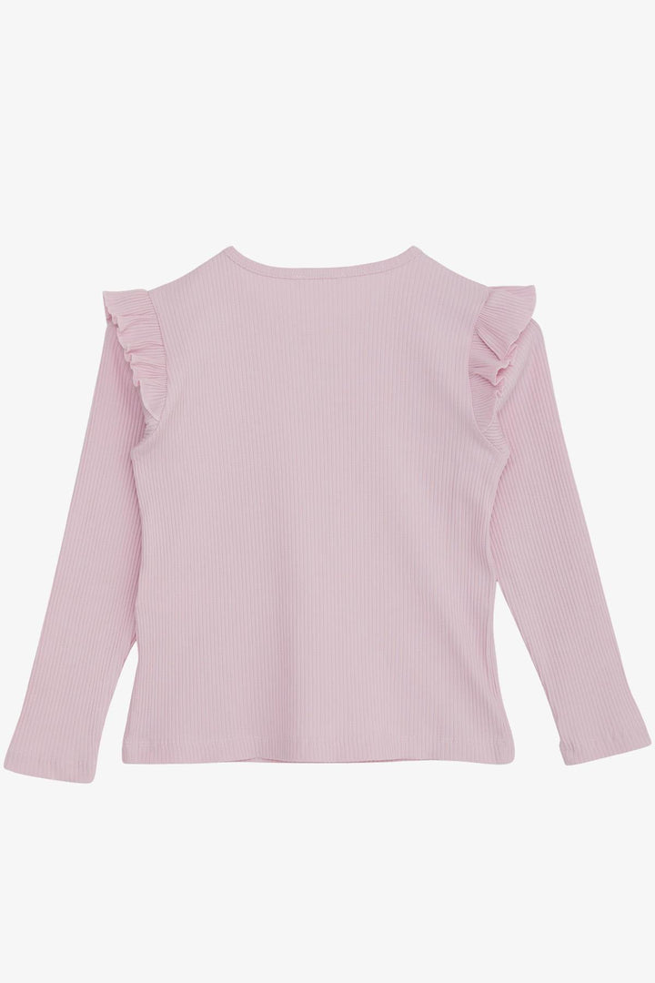 BRE Breeze Girl's Long Sleeve Frilly Blouse 84 Years, Pink - Bremerhaven
