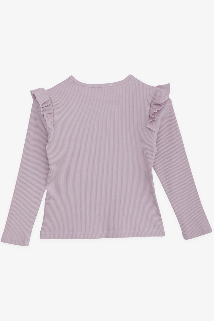 BRE Breeze Girl's Long Sleeve Frilly Blouse 84 Years, Light Lilac - Troyes