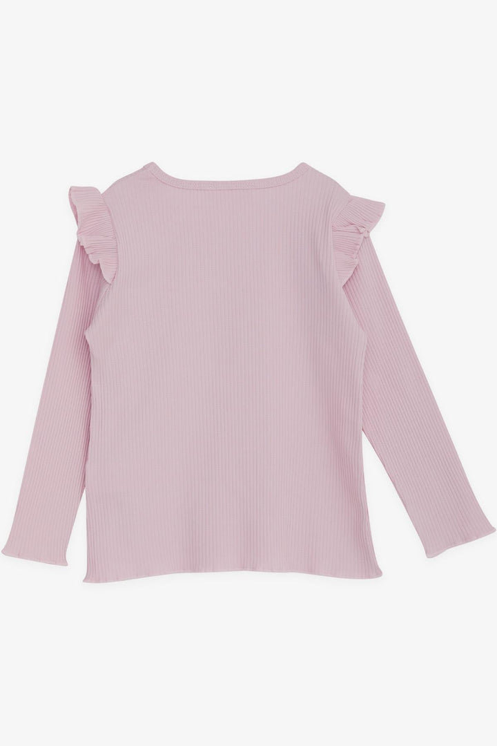BRE Breeze Girl Child Long Sleeve Blouse with Frills, 2-6 Years, Pink - Corvallis