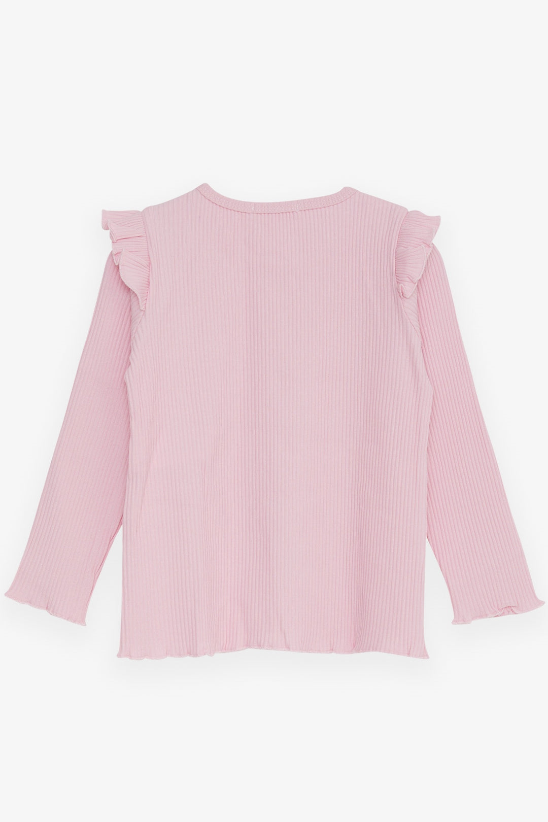 BRE Breeze Girl Child Long Sleeve Blouse with Ruffle Detail Shoulder 2-6 Years, Powder - Köniz