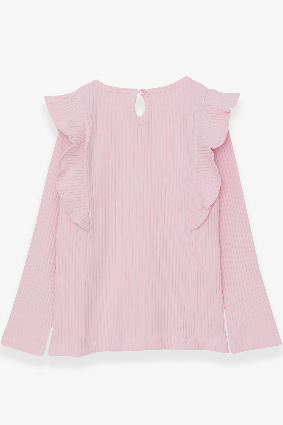 BRE Breeze Girl Child Long Sleeve Blouse with Frilly Shoulders, 62 Years, Powder - Iormughanlo