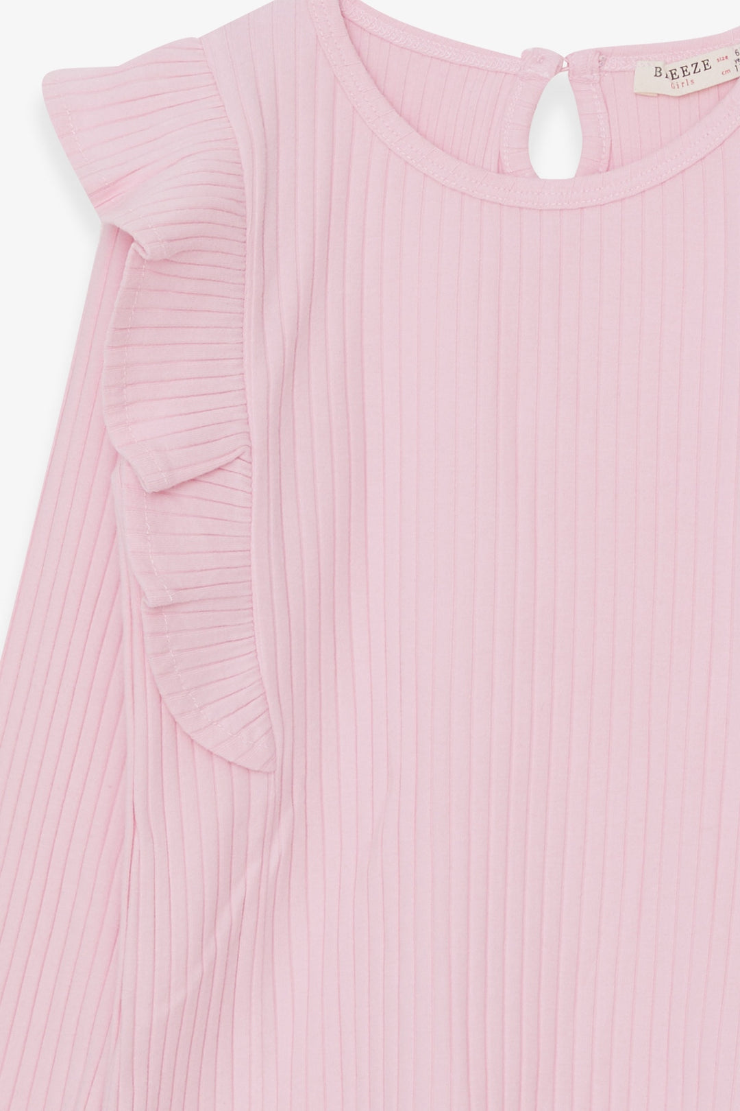 BRE Breeze Girl Child Long Sleeve Blouse with Frilly Shoulders, 62 Years, Powder - Iormughanlo