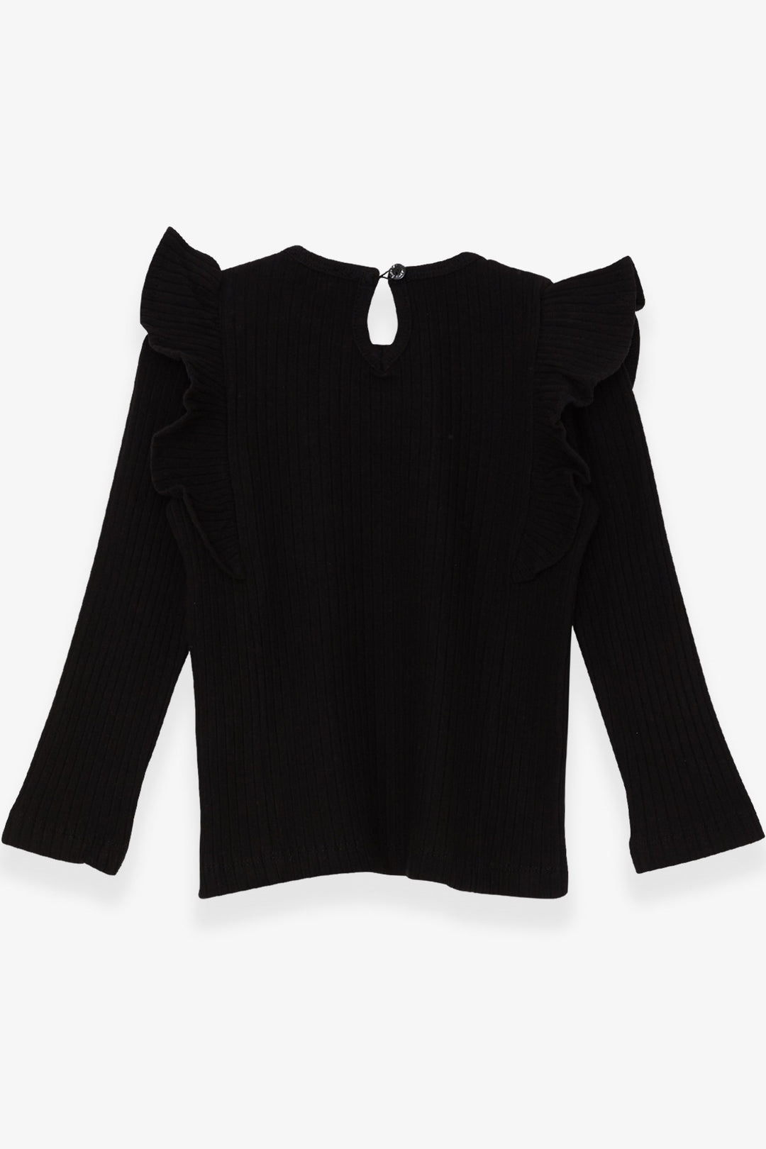 BRE Breeze Girl Child Long Sleeve Blouse with Frilly Shoulders 1.5-5 Years, Black - Faro