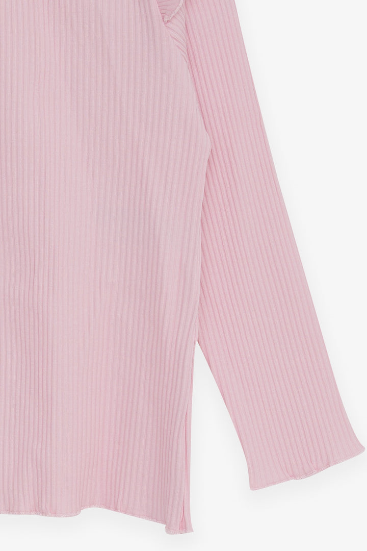 BRE Breeze Girl Child Long Sleeve Blouse with Ruffle Detail Shoulder 2-6 Years, Powder - Köniz