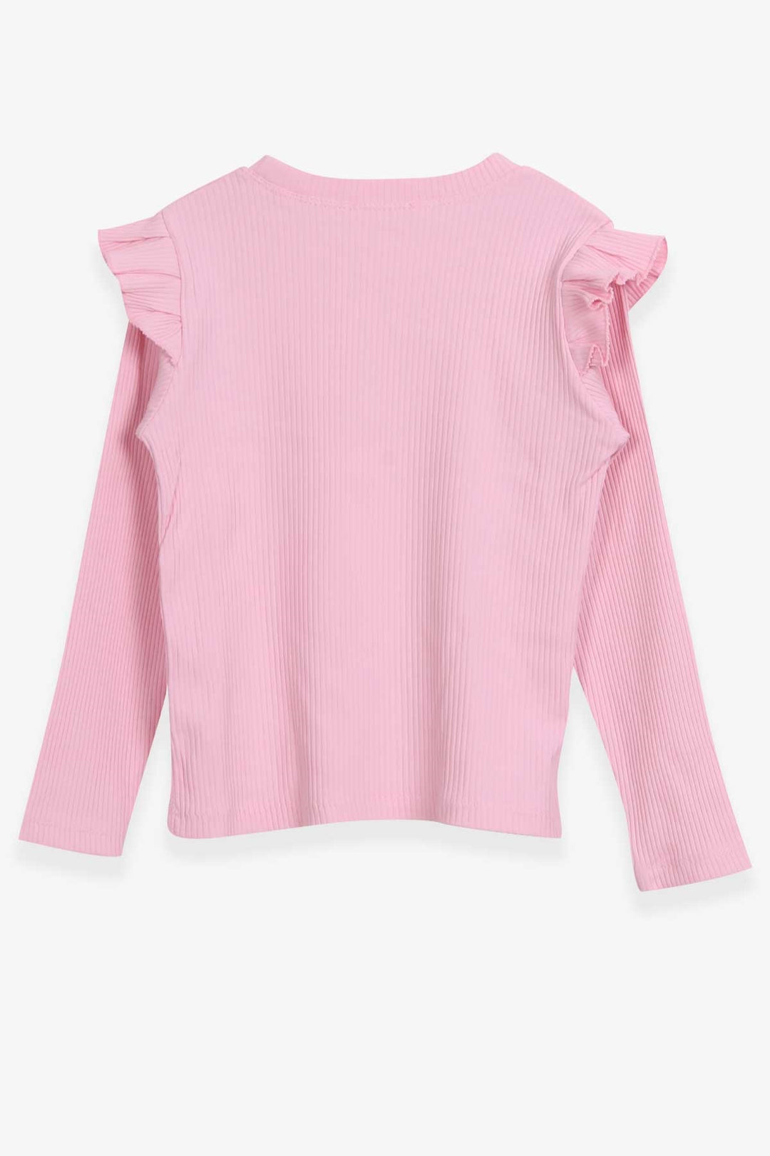 BRE Breeze Girl Child Long Sleeve Blouse with Ruffle Detail Shoulder 84 Years, Powder - Rovereto