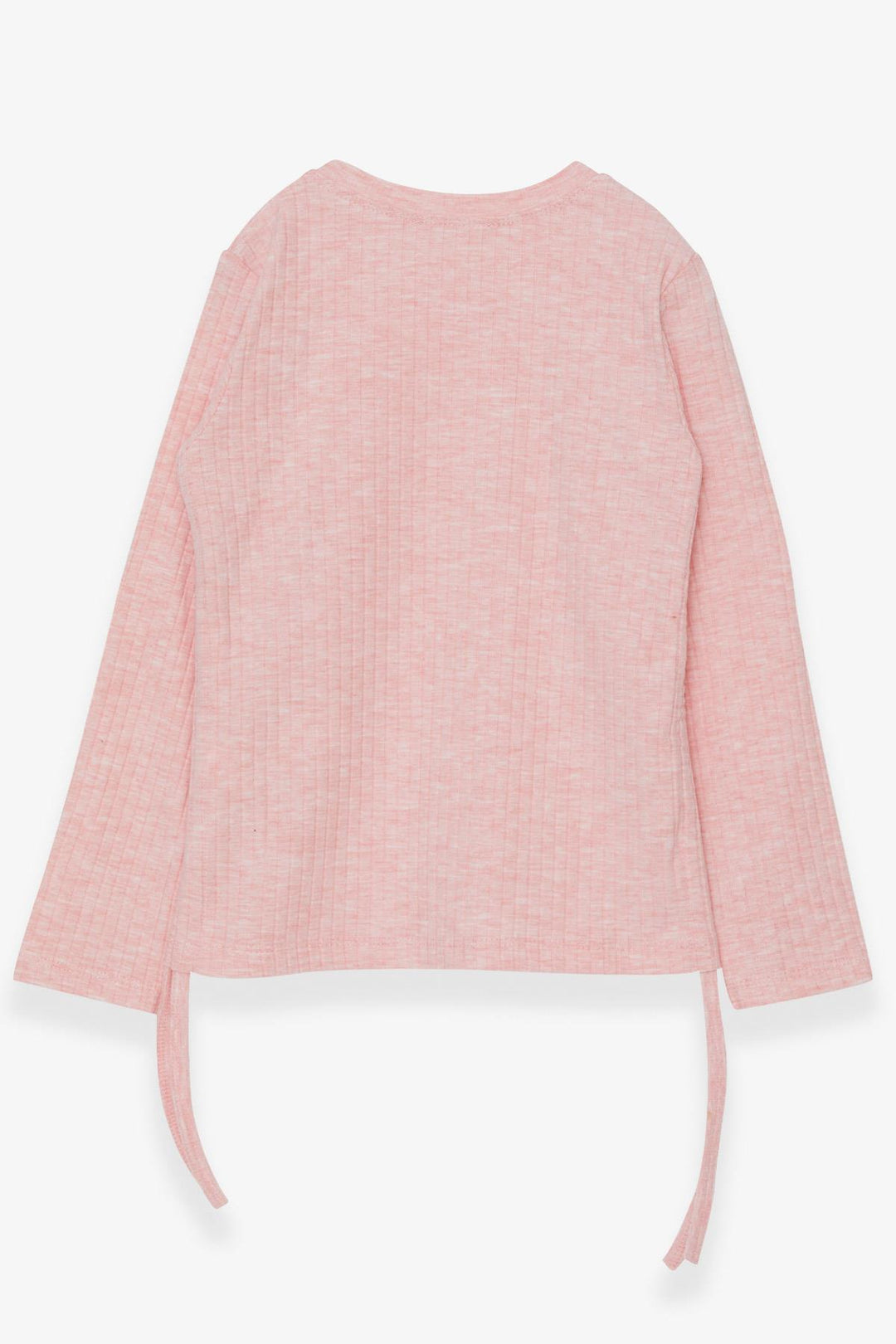BRE Breeze Girl Child Long Sleeve Blouse with Ruched Sides 84 Years, Salmon Melange - Peachtree City