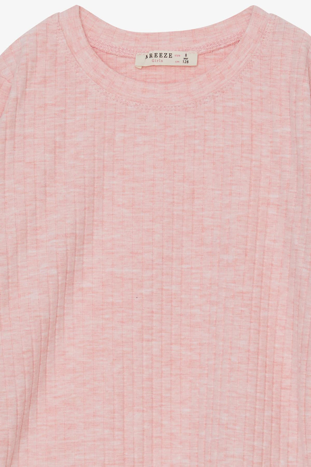 BRE Breeze Girl Child Long Sleeve Blouse with Ruched Sides 84 Years, Salmon Melange - Peachtree City