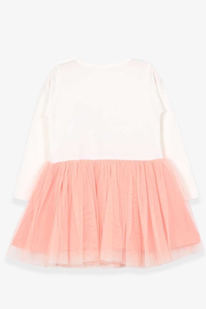 BRE Breeze Girl Child Long Sleeve Dress Printed 1.5-5 Years, Ecru - Yuzhnoukrainsk