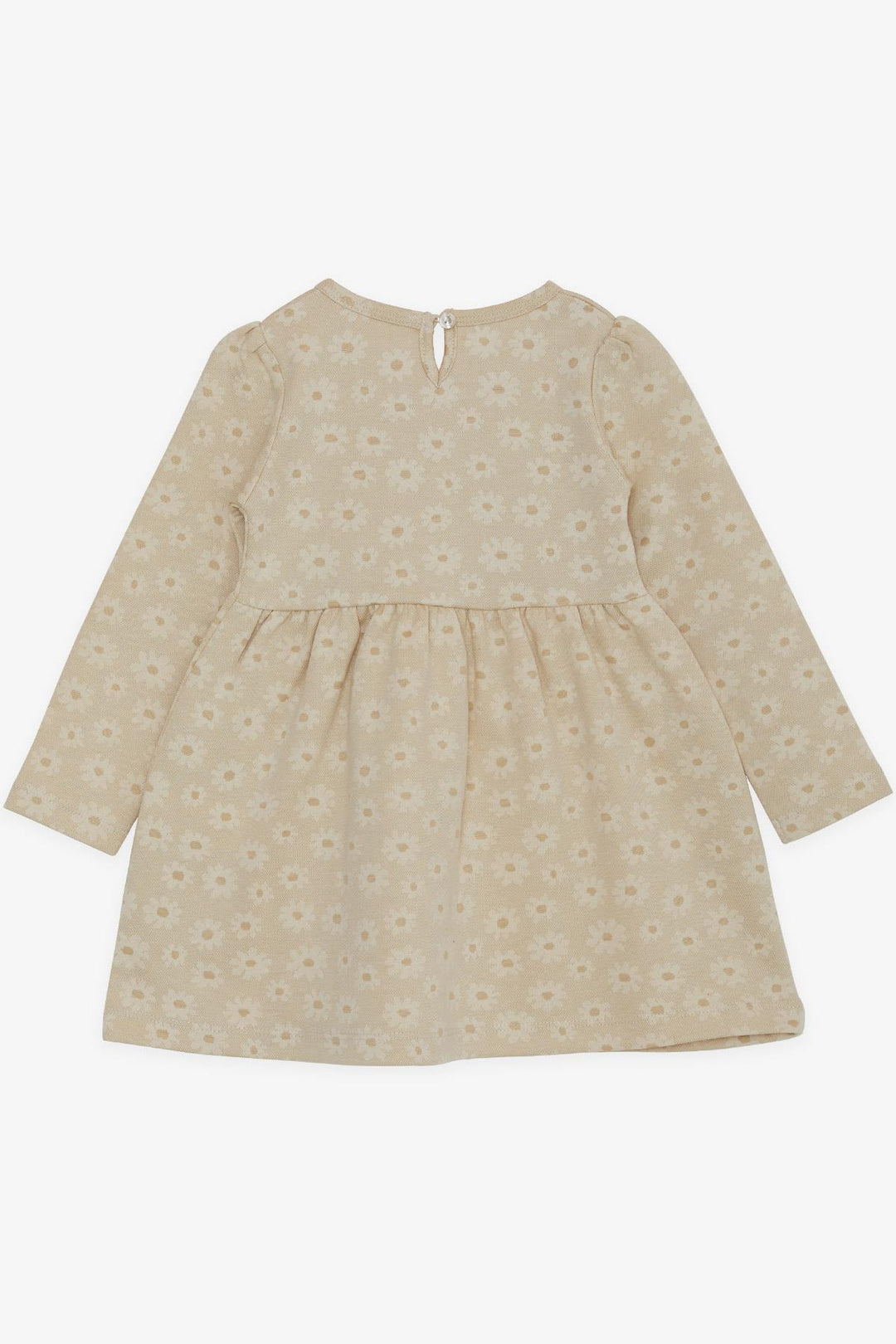 BRE Breeze Girl Child Long Sleeve Dress with Pockets Floral Patterned 1.5-5 Years, Cream - Romny