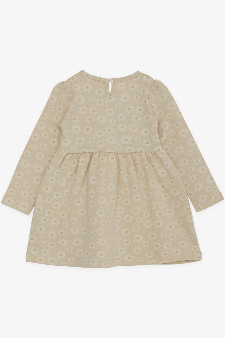 BRE Breeze Girl Child Long Sleeve Dress with Pockets Floral Patterned 1.5-5 Years, Cream - Romny