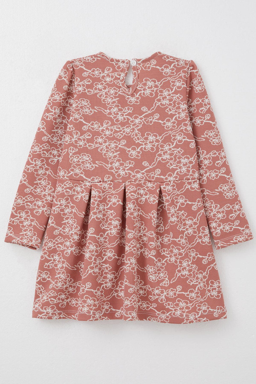 BRE Breeze Girl Child Long Sleeve Dress with Flower Pattern 1.5-5 Years, Terracotta - Shrewsbury