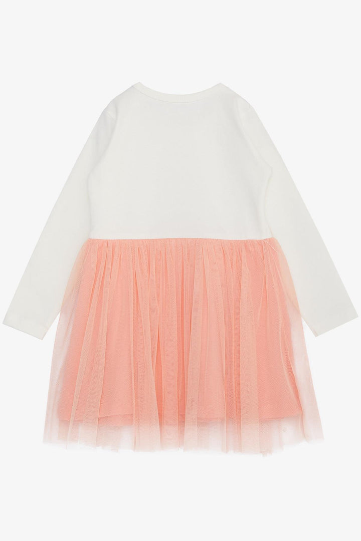 BRE Breeze Girl Child Long Sleeve Dress Flower Pattern Cute Fawn Printed 1.5-5 Years, Ecru - Durham