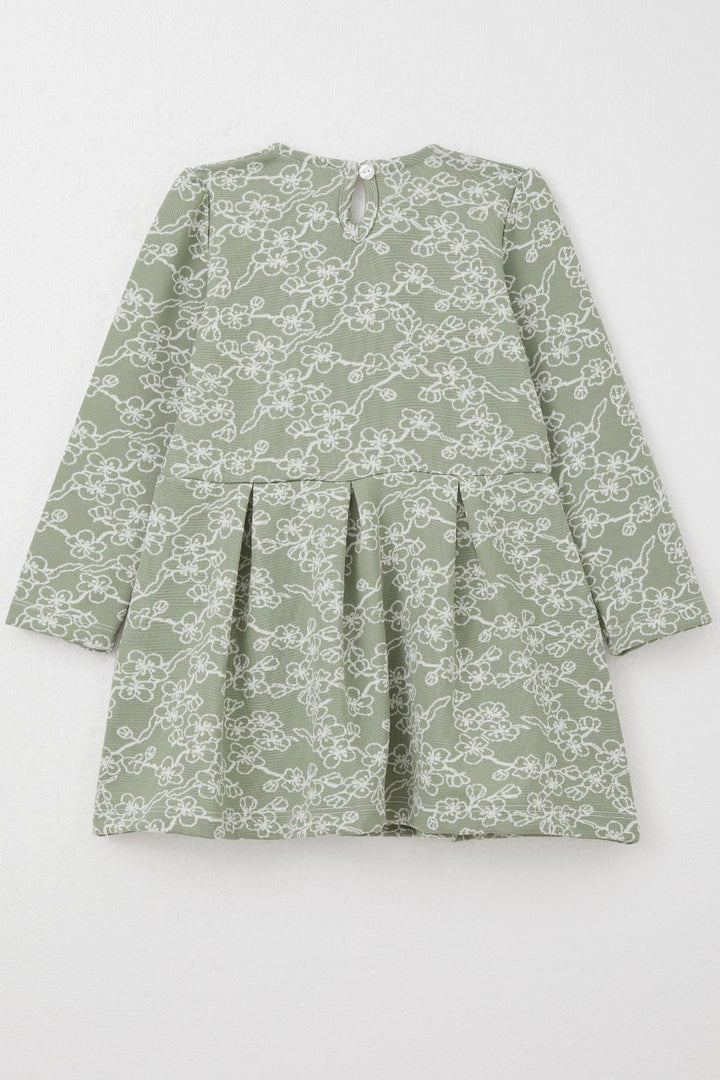BRE Breeze Girl Child Long Sleeve Dress with Flower Pattern 1.5-5 Years, Mint Green - Bognor Regis