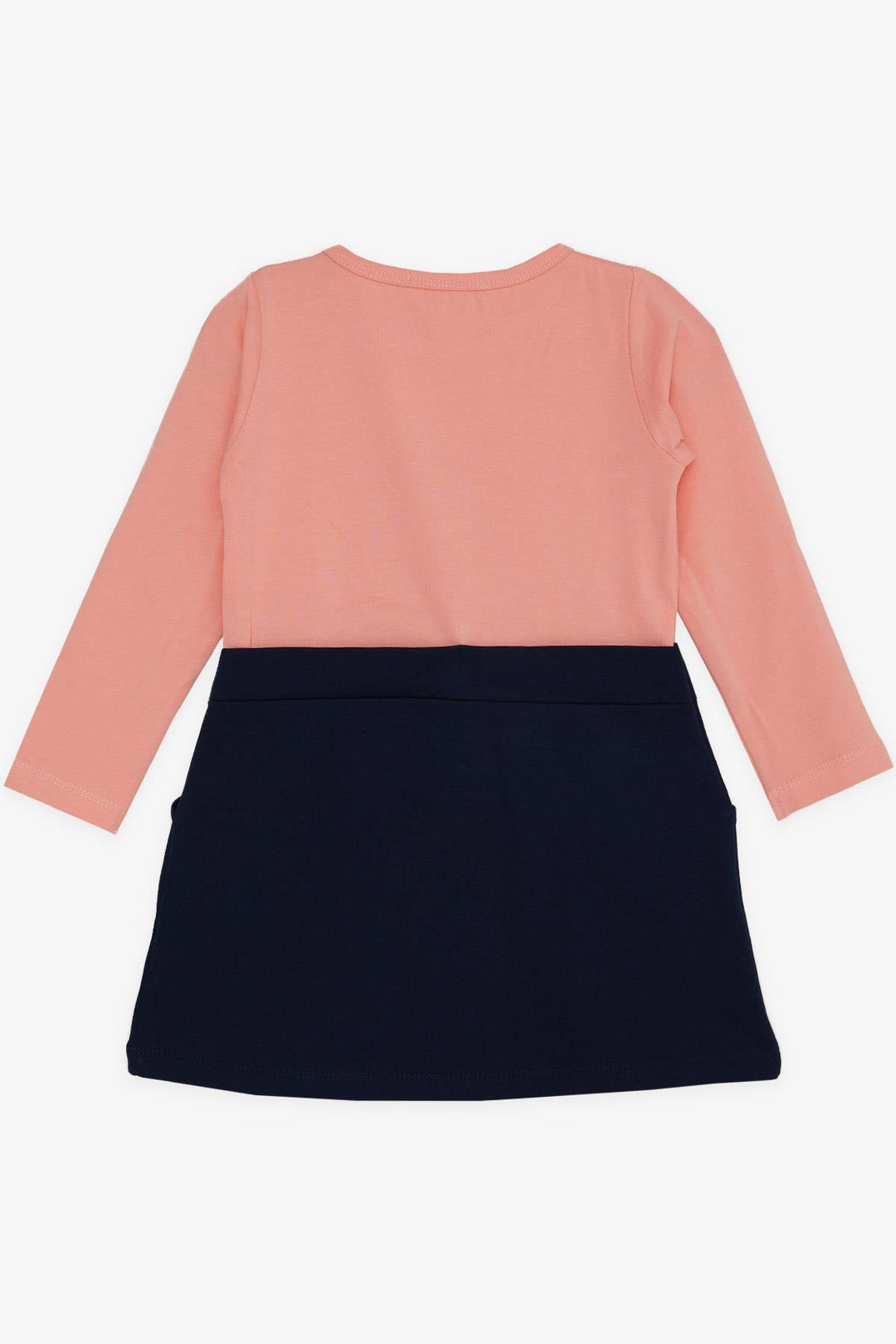 BRE Breeze Girl Child Long Sleeve Dress with Button Accessory Bow 3-8 Years, Salmon - Hillsborough