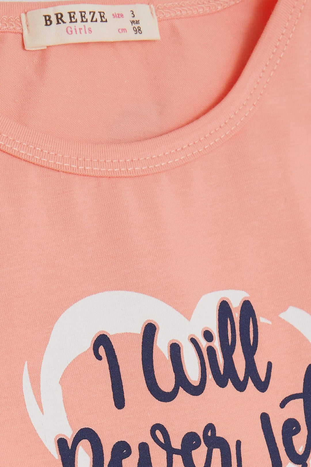 BRE Breeze Girl Child Long Sleeve Dress with Button Accessory Bow 3-8 Years, Salmon - Hillsborough