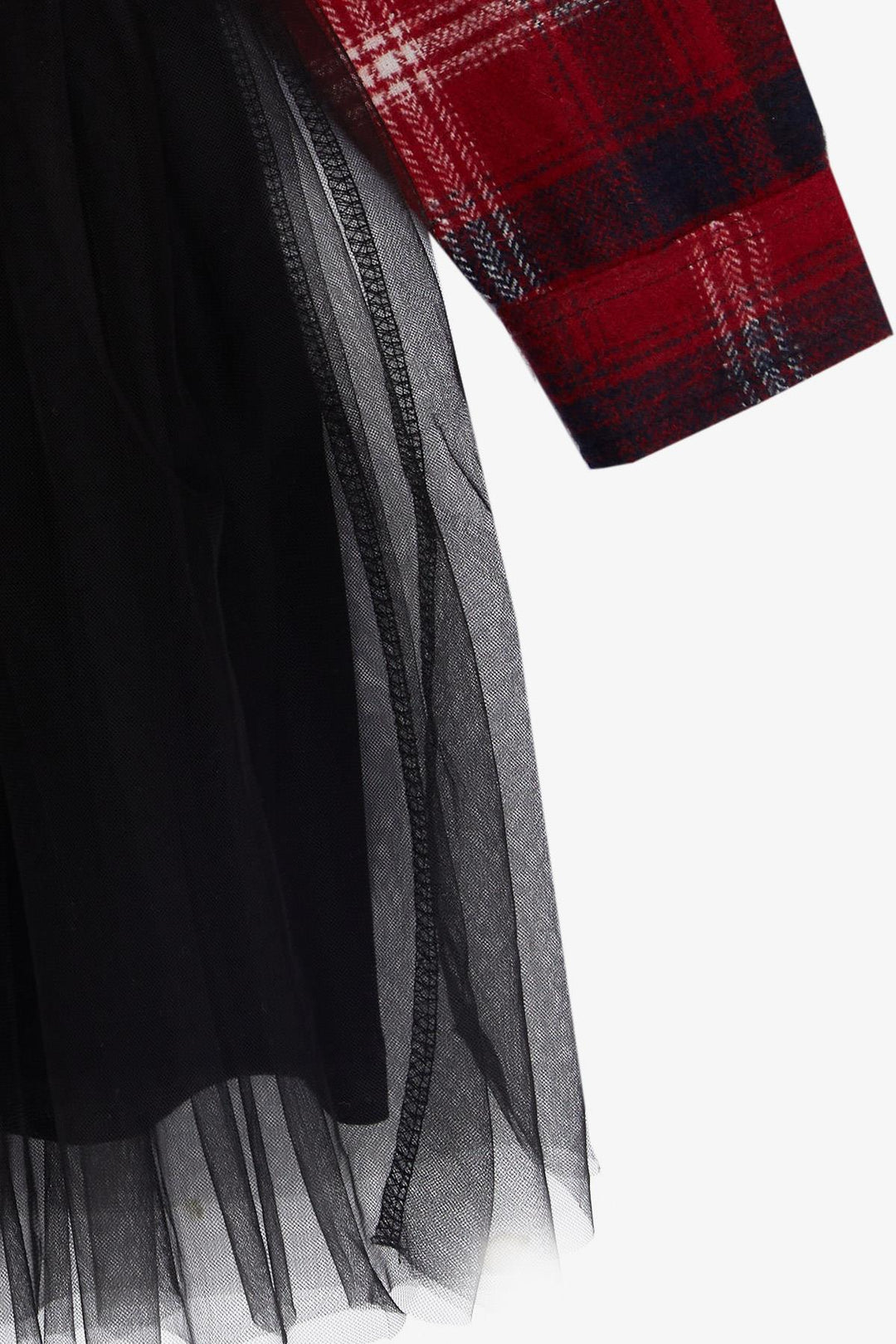 BRE Breeze Girl Child's Long-Sleeved Dress with Plaid Skirt Tulle, 62 Years, Mixed Color - Council Bluffs