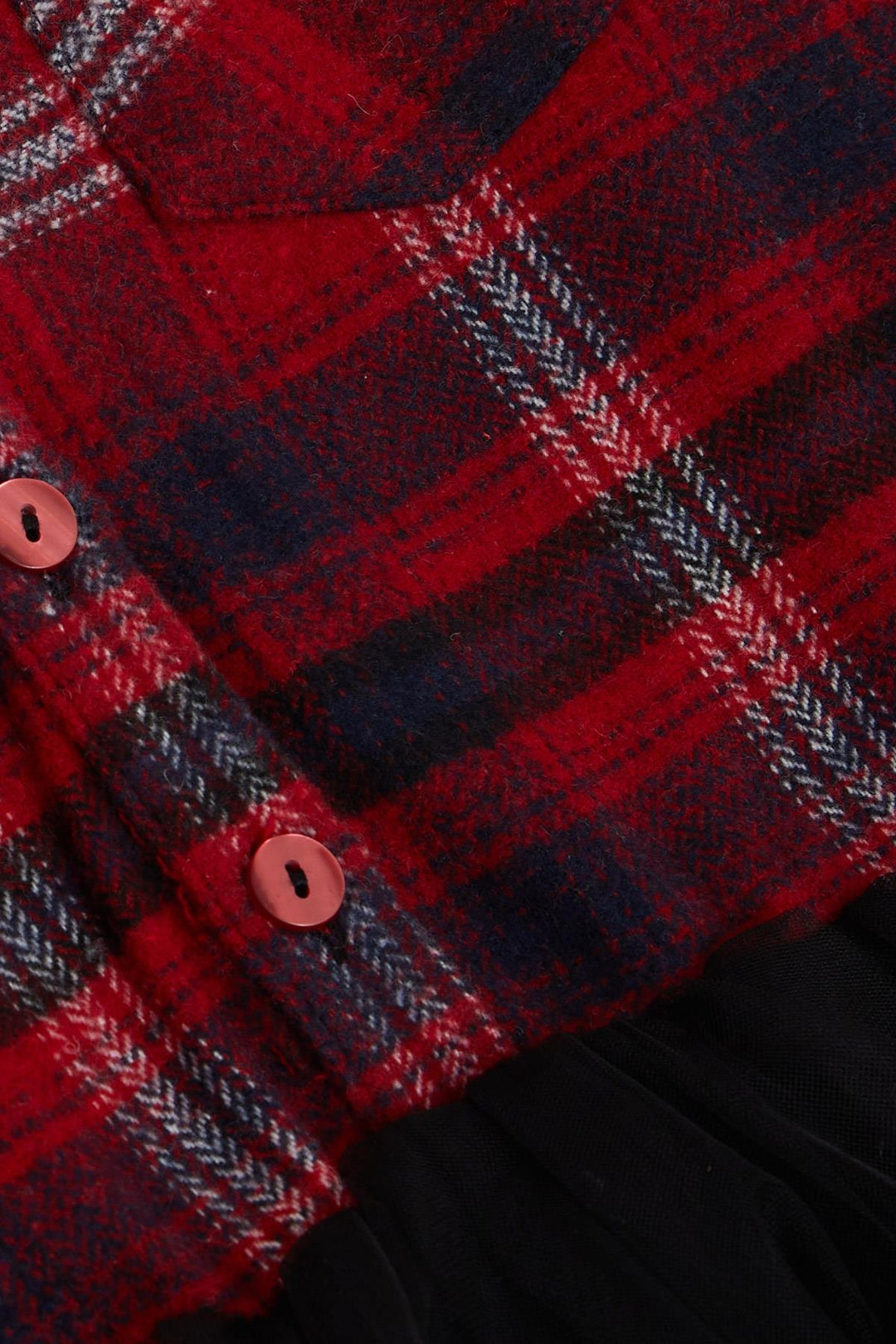 BRE Breeze Girl Child's Long-Sleeved Dress with Plaid Skirt Tulle, 62 Years, Mixed Color - Council Bluffs