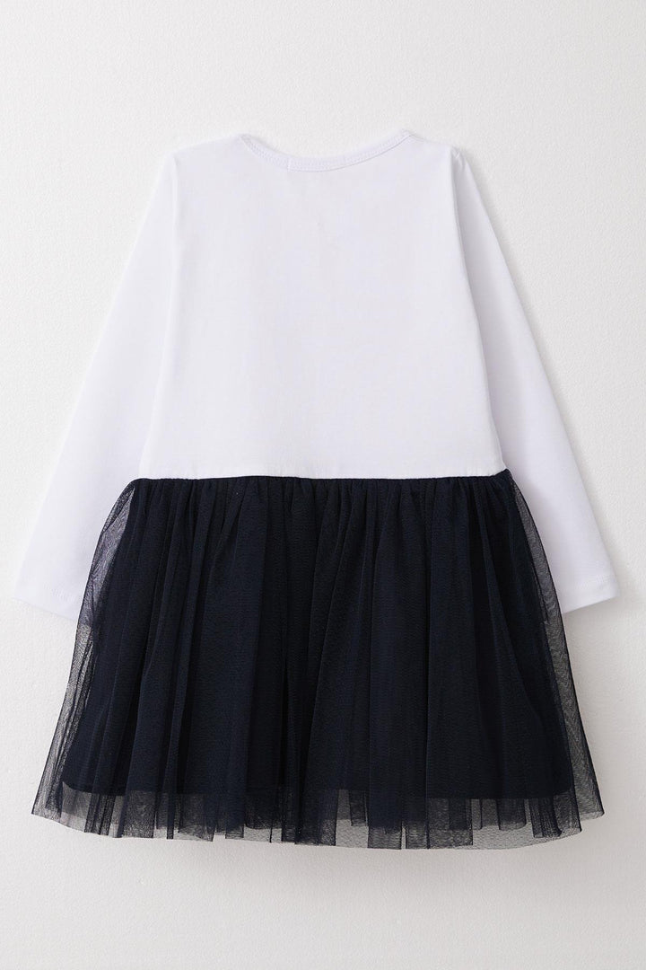 BRE Breeze Girl Child Long Sleeve Dress with Cute Owl Printed Bow 1.5-5 Years, White - Milford city