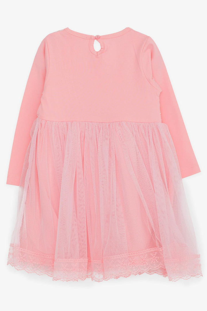 BRE Breeze Girl Child Long Sleeve Dress with Bow Tulle 3-8 Years, Pink - Eccles