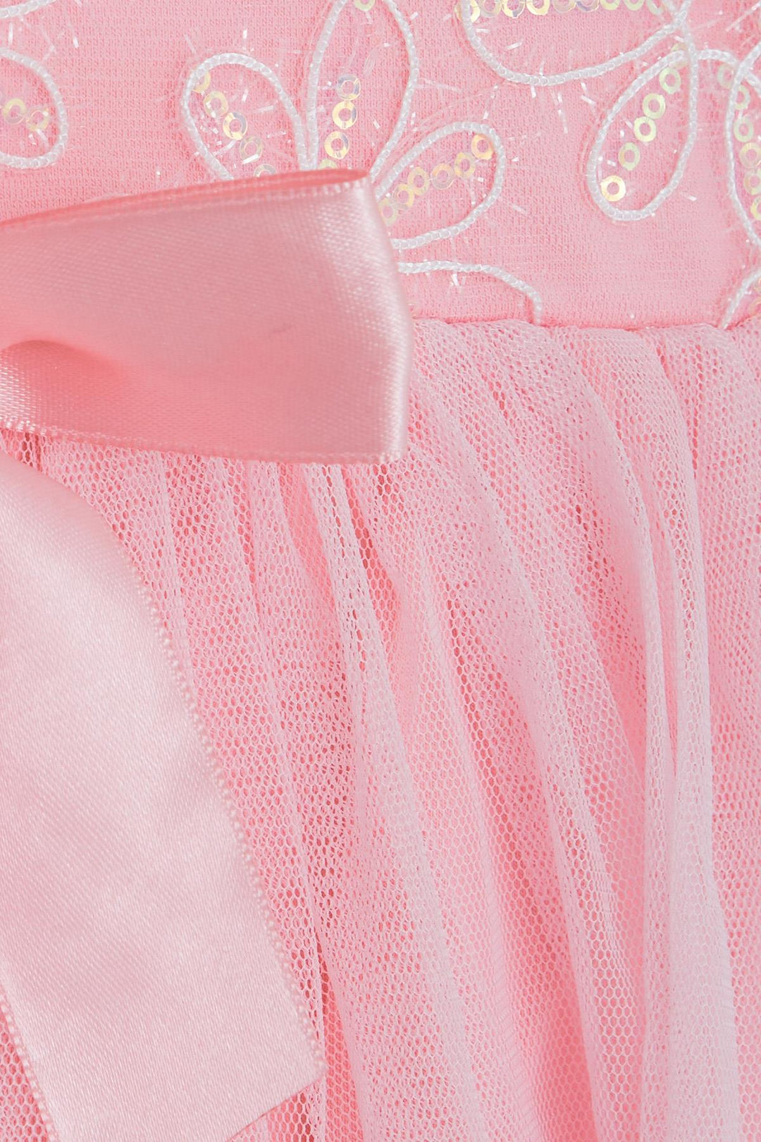 BRE Breeze Girl Child Long Sleeve Dress with Bow Tulle 3-8 Years, Pink - Eccles
