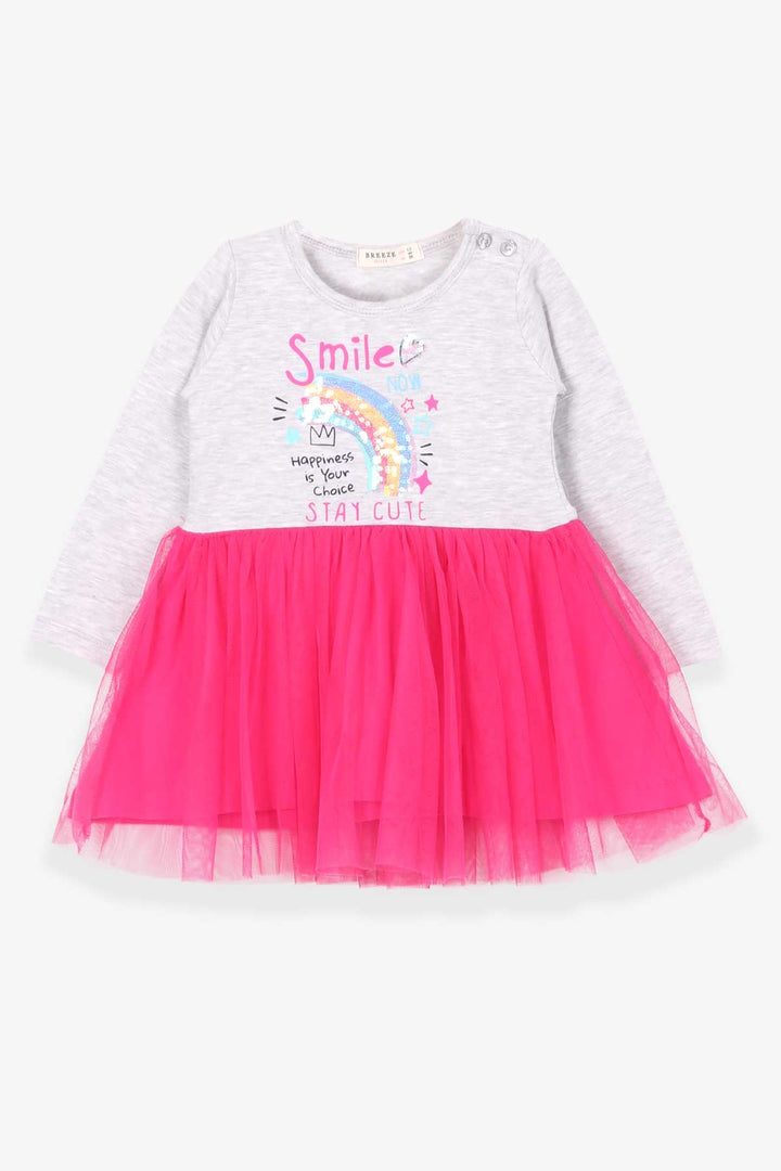 BRE Breeze Girl Child Long Sleeve Dress Rainbow Printed 1.5-5 Years, Grey Melange - Atlantic City