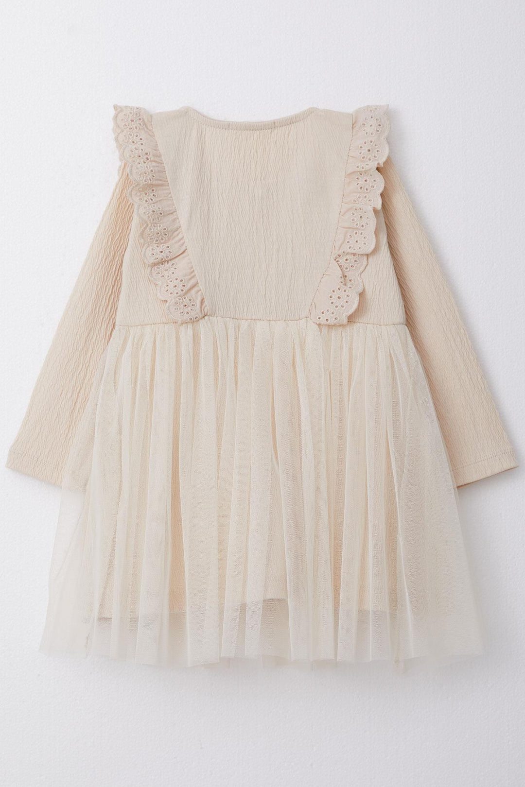 BRE Breeze Girl Child Long Sleeve Dress with Lace Buttoned 1.5-5 Years, Beige - Trois-Rivières