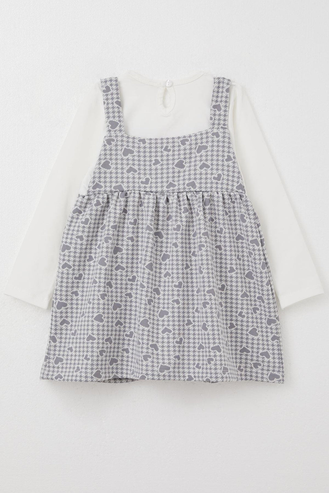 BRE Breeze Girl Child Long Sleeve Dress Heart & Herringbone Patterned 1.5-5 Years, Ice Blue - Saint-Martin-d’Hères