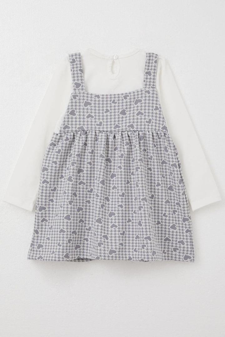BRE Breeze Girl Child Long Sleeve Dress Heart & Herringbone Patterned 1.5-5 Years, Ice Blue - Saint-Martin-d’Hères