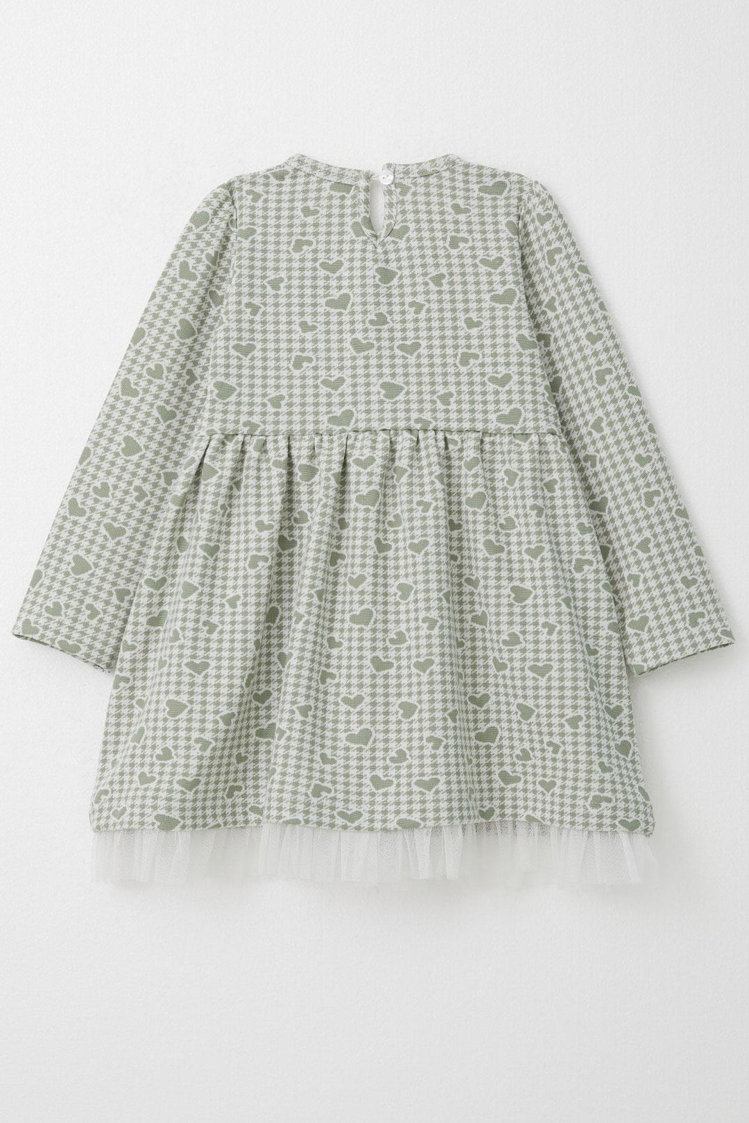 BRE Breeze Girl Child Long Sleeve Dress Heart & Herringbone Patterned 3-7 Years, Mint Green - Donetsk