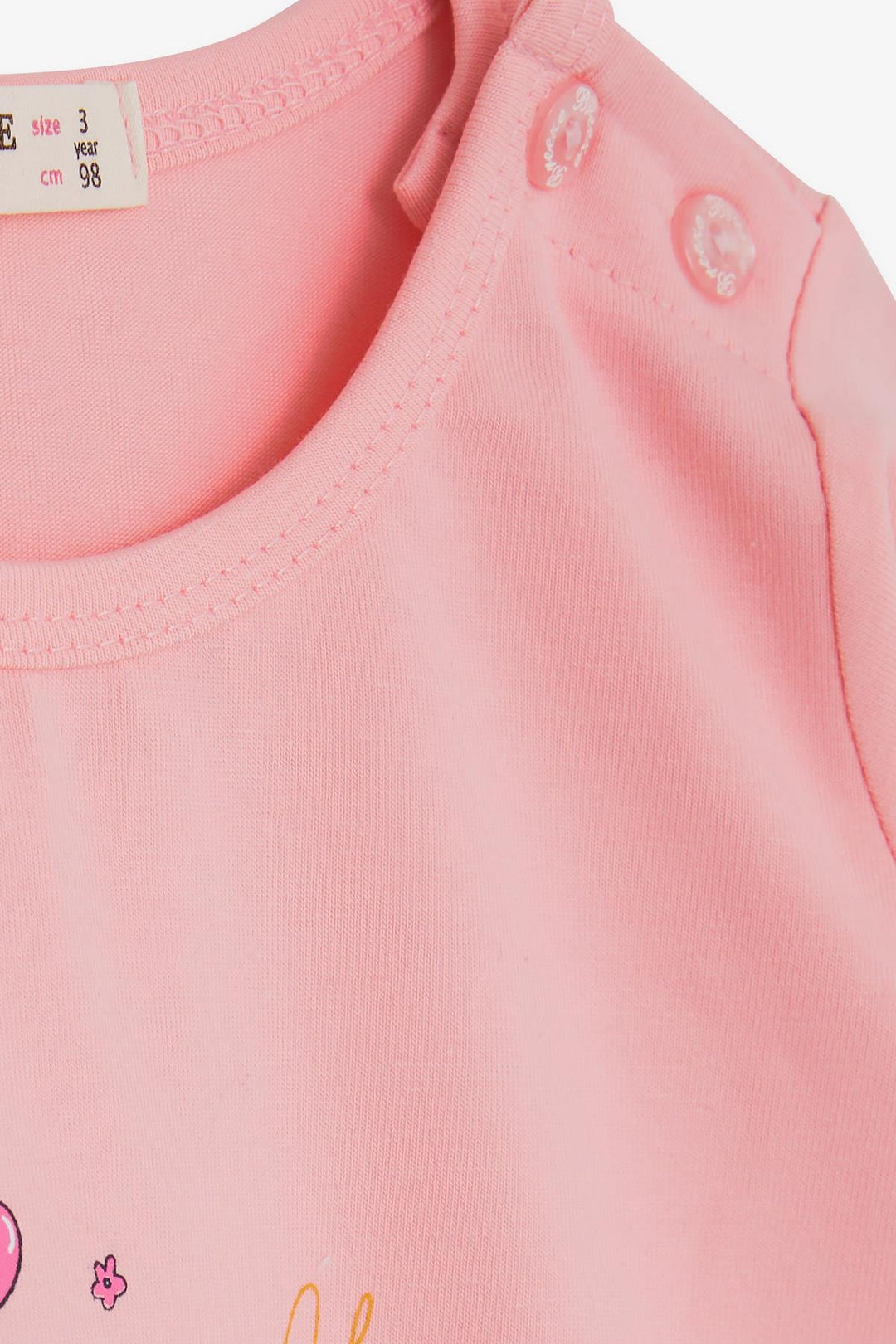 BRE Breeze Girl Child Long Sleeve Dress with Kitty Print, 1.5-5 Years, Pink - Crotone