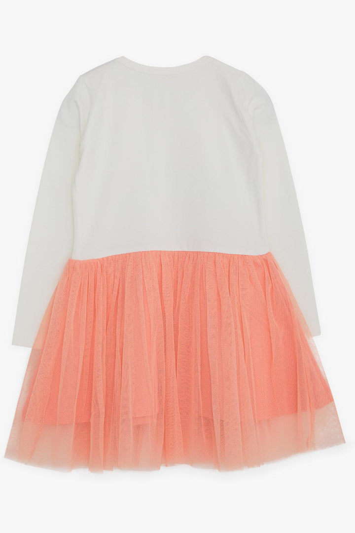 BRE Breeze Girl Child Long Sleeve Dress with Kitty Print, 1.5-5 Years, Ecru - Pejë