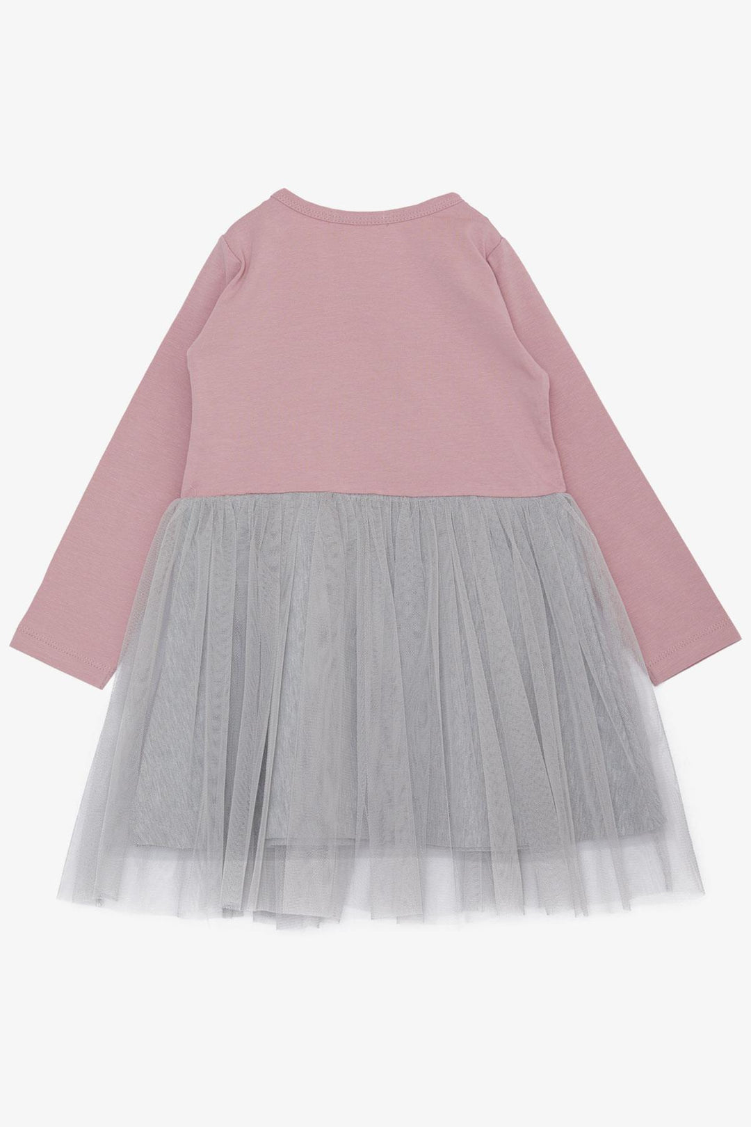 BRE Breeze Girl Child Long Sleeve Dress Little Girls Love Themed Happy Bear Printed Tulle 1-4 Years, Lilac - Dubno