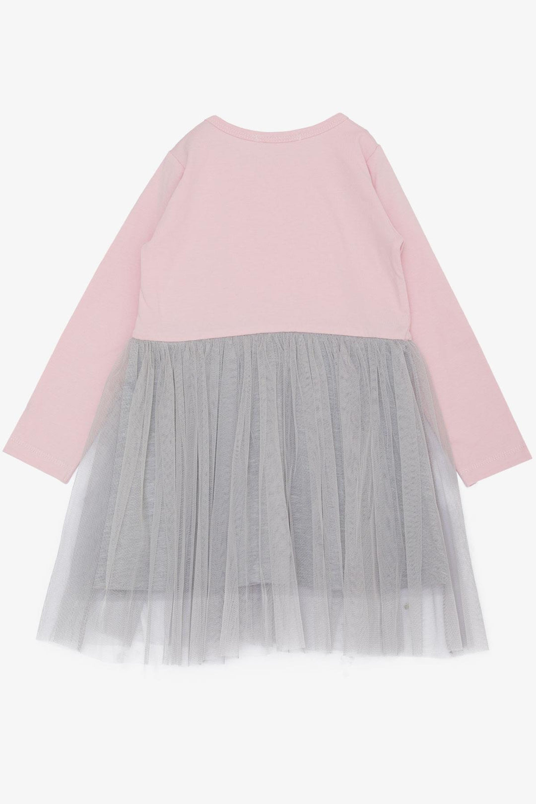 BRE Breeze Girl Child Long Sleeve Dress Little Girls Love Themed Happy Bear Printed Tulle 1-4 Years, Pink - Madison