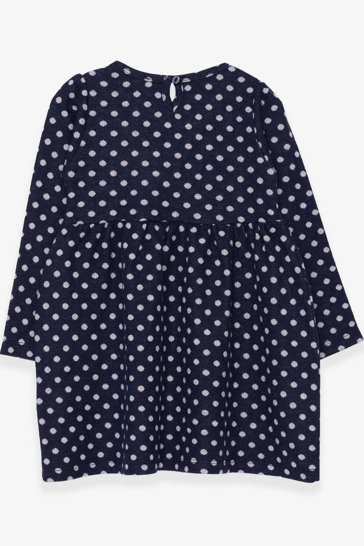 BRE Breeze Girl Child Long Sleeve Dress with Polka Dot Pattern, 4-8 Years, Navy Blue - Vancouver