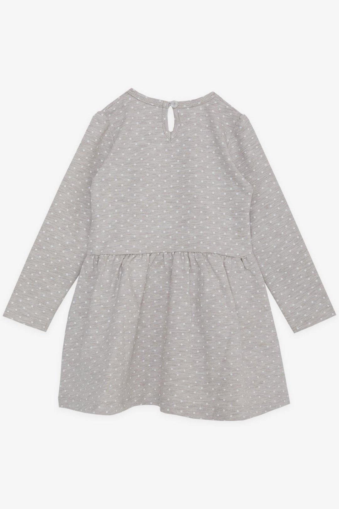 BRE Breeze Girl Child Long Sleeve Dress with Polka Dot Pattern, 3-7 Years, Beige Melange - Bunbury