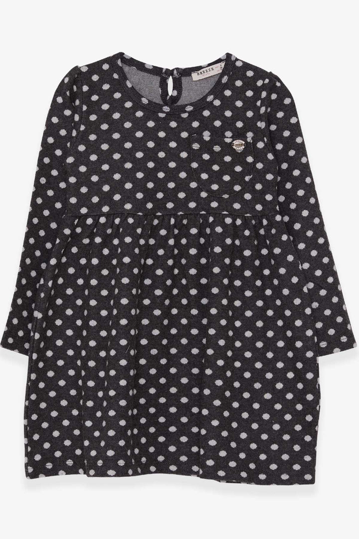 BRE Breeze Girl Child Long Sleeve Dress Polka Dot Patterned 4-8 Years, Smoke Gray - Viladecáns