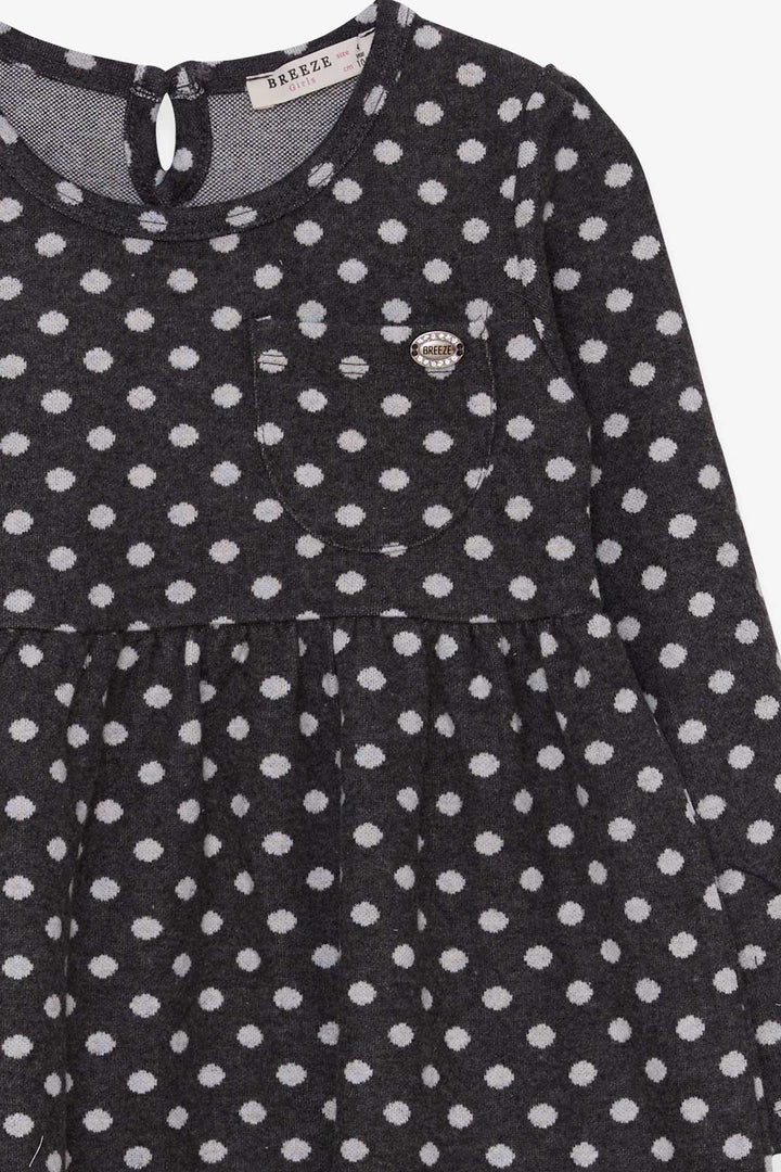 BRE Breeze Girl Child Long Sleeve Dress Polka Dot Patterned 4-8 Years, Smoke Gray - Viladecáns