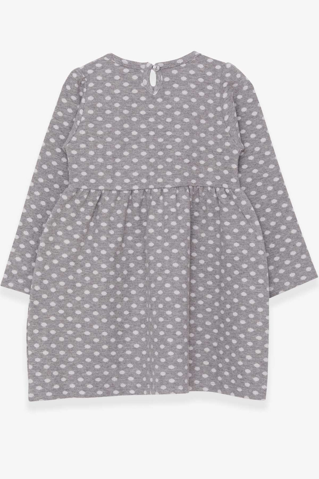 BRE Breeze Girl Child Long Sleeve Dress Polka Dot Patterned 4-8 Years, Light Grey Melange - Gastonia